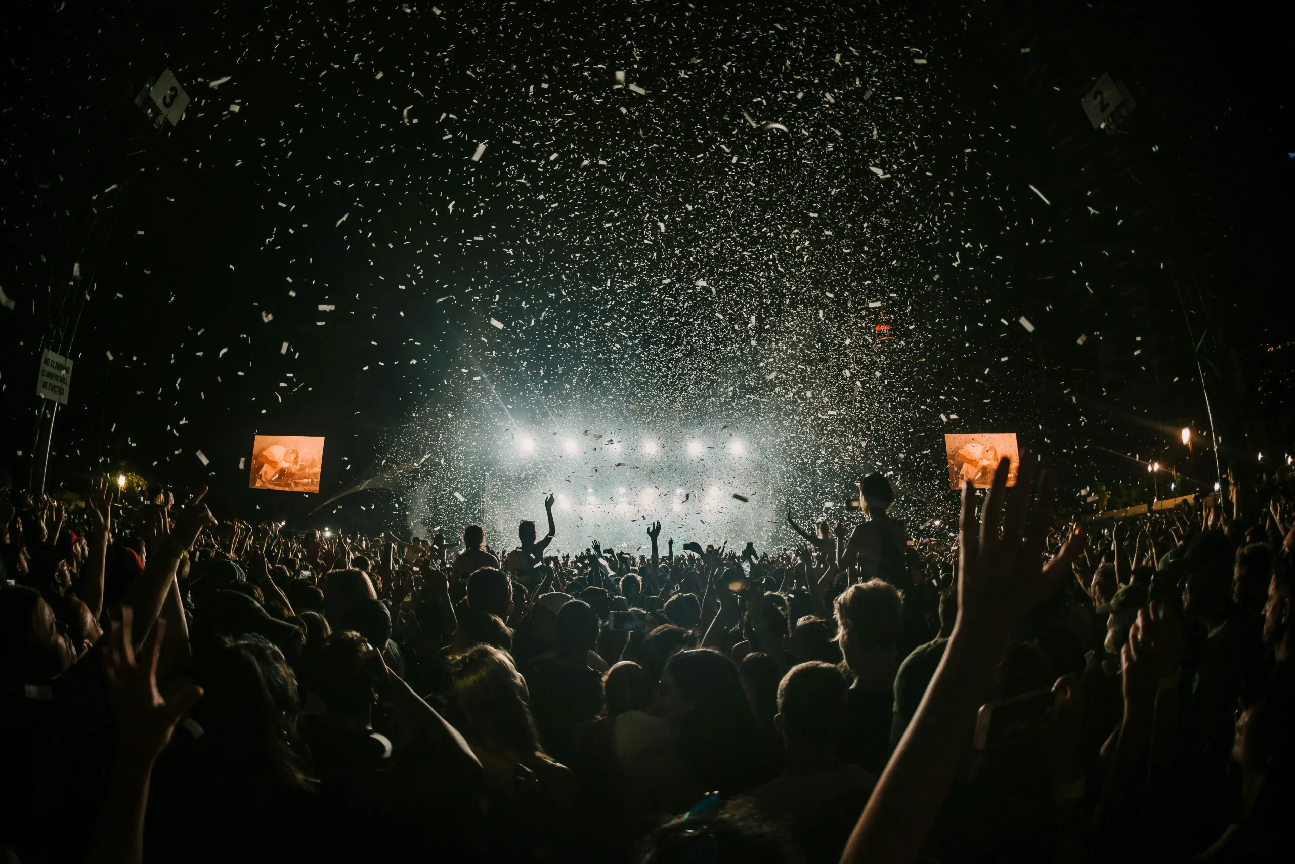 Festival crowd at night